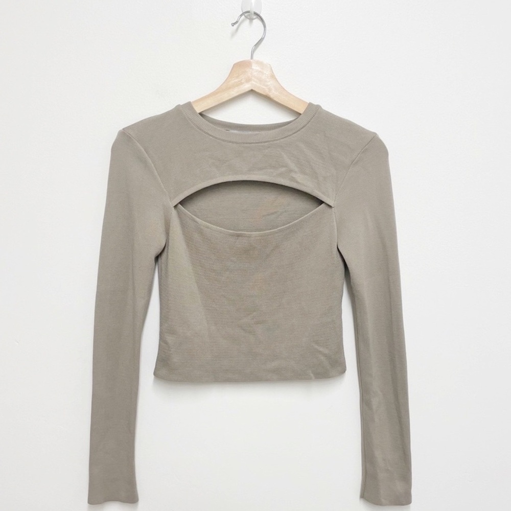 Zara Cutout Crew Neck Long Sleep Top